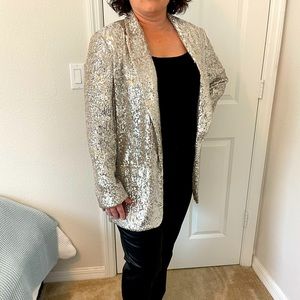 NWT Express Women’s Sequin boyfriend fit blazer - XL